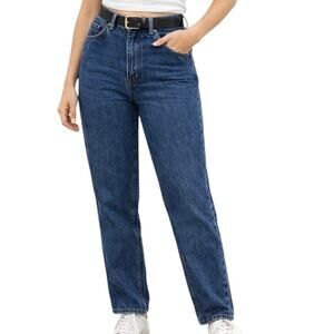 Vintage High Waisted Jeans Made in USA 28 Waist Straight Leg Mom Jeans 90s Denim